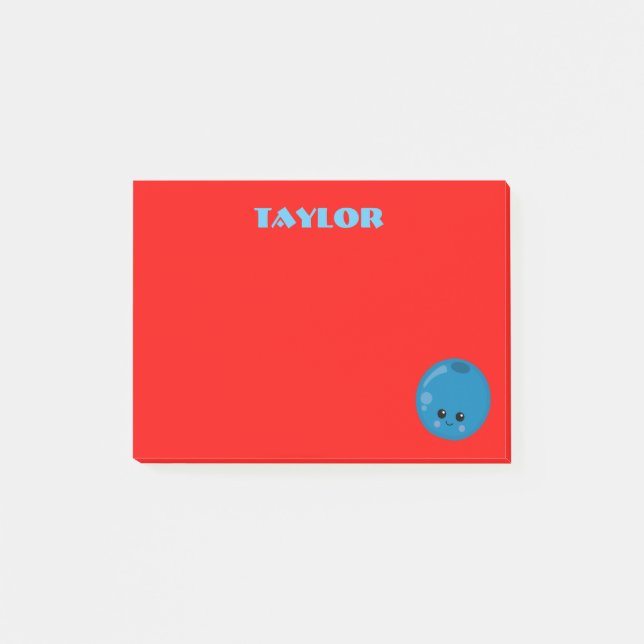 Notas Post-it® Arándano sobre fondo rojo (Anverso)