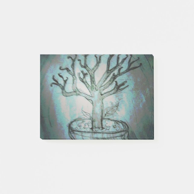 Notas Post-it® árbol bonsai muerto (Anverso)