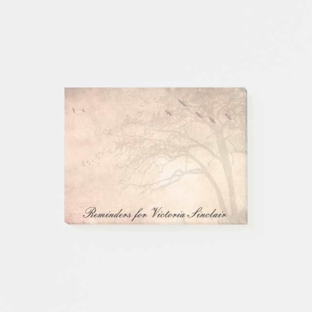 Notas Post-it® Árbol con pájaros (Anverso)