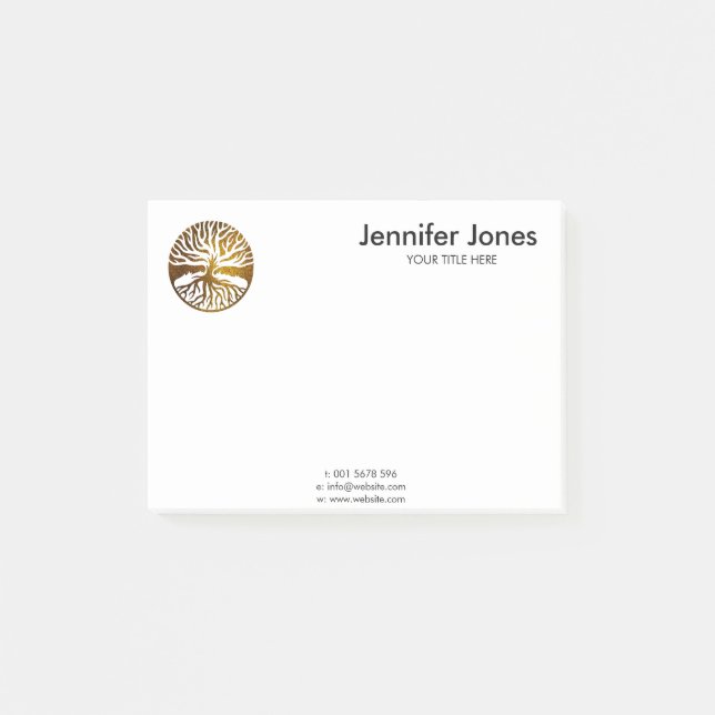 Notas Post-it® Árbol de la vida de oro - Yggdrasil (Anverso)