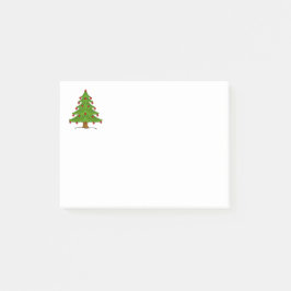 Notas Post-it® Árbol de Navidad con ornamentos rojos