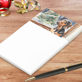 Notas Post-it® Árbol de Navidad Dachshund Sausage Dog acuarela