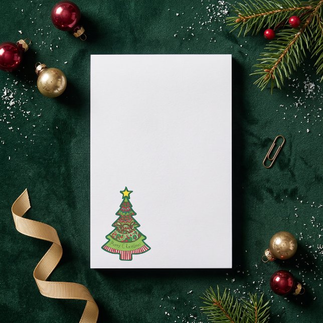 Notas Post-it® Árbol de Navidad Doodle Caprichoso Profesor de Vac (Subido por el creador)