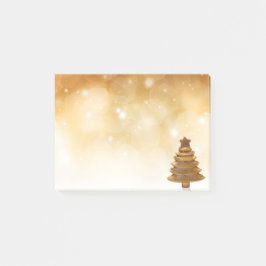 Notas Post-it® Árbol de navidad elegante del oro