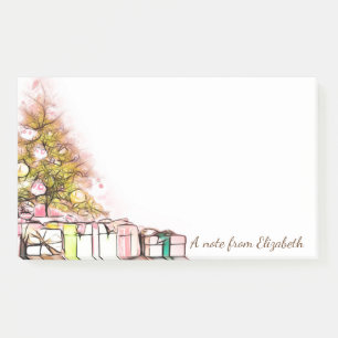 Notas Post-it® Árbol de Navidad, presentes