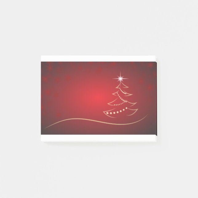 Notas Post-it® Árbol de Navidad Rojo Navidades Feliz Navidad (Anverso)