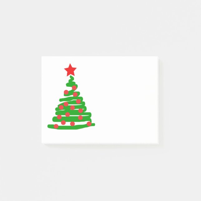 Notas Post-it® Árbol de navidad simple (Anverso)