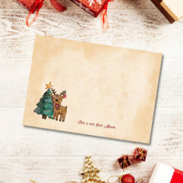 Notas Post-it® Árbol de Navidad y Ciervo con Frase Personalizada