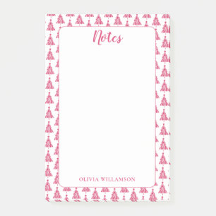 Notas Post-it® Árbol de vacaciones de Navidades rosados