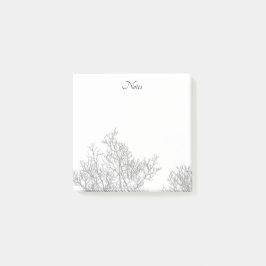 Notas Post-it® Árbol gótico negro y blanco
