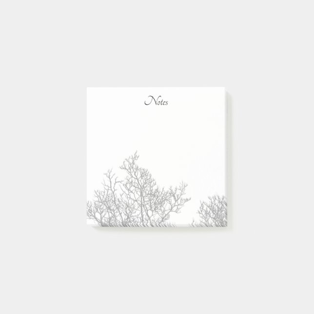 Notas Post-it® Árbol gótico negro y blanco (Anverso)