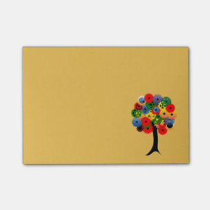 Notas Post-it® Árbol mecánico de engranajes brillante y colorido