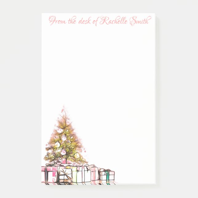 Notas Post-it® Árbol y regalo de Navidad (Anverso)