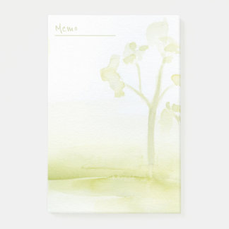 Notas Post-it® Árboles de acuarela verde