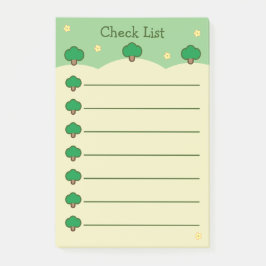 Notas Post-it® Árboles Lindos Verdes y Crema Lista de Verificació