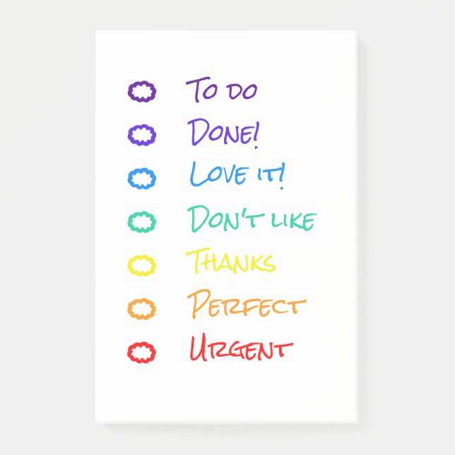 Notas Post-it® arco iris (Anverso)