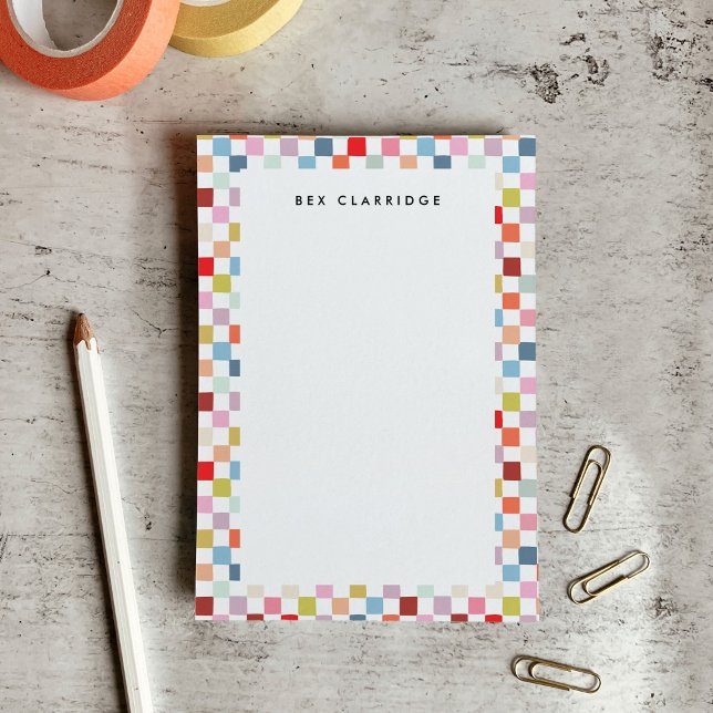 Notas Post-it® Arcoíris Colorido Cuadriculado Personalizado (Subido por el creador)