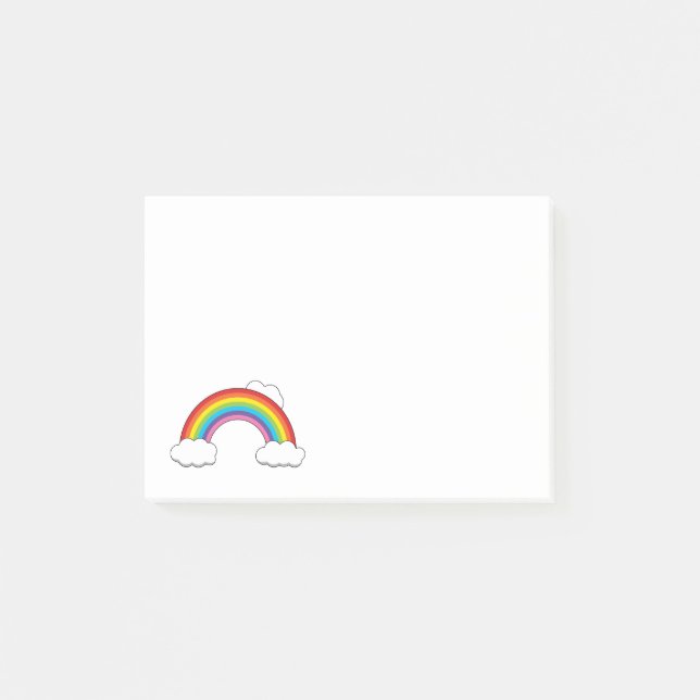 Notas Post-it® Arcoíris con Nubes Blancas (Anverso)