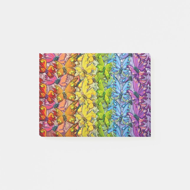 Notas Post-it® Arcoiris de mariposas (Anverso)