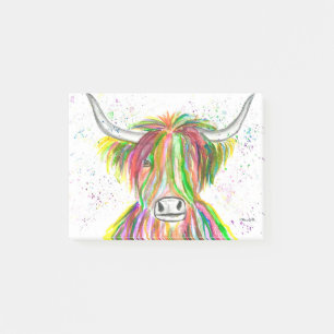 Notas Post-it® Arcoiris de montaña vaca acuático animal lindo