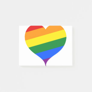 Notas Post-it® Arcoiris del corazón LGBTQ