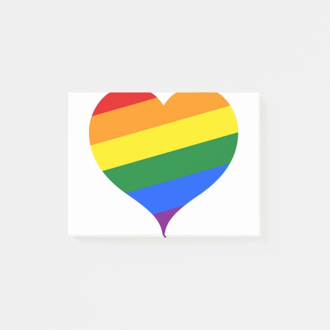 Notas Post-it® Arcoiris del corazón LGBTQ (Anverso)