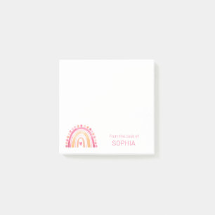 Notas Post-it® Arcoíris personalizado de acuarela boho lindo en r
