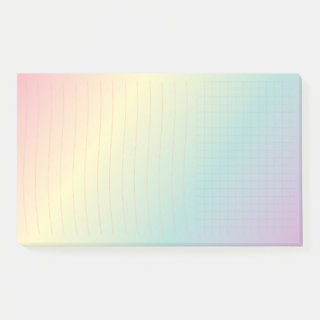 Notas Post-it® Arcoiris Post-It®, 10" x 6" (Anverso)
