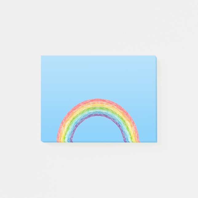Notas Post-it® Arcoiris y cielo azul (Anverso)