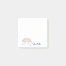 Notas Post-it® Arcoíris y Nubes Con Tu Nombre