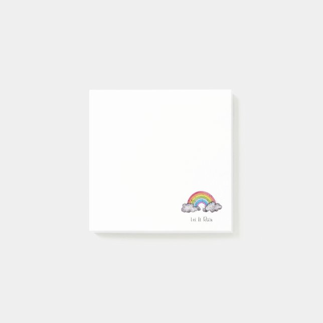 Notas Post-it® Arcoiris Y Nubes De Cuadros (Anverso)