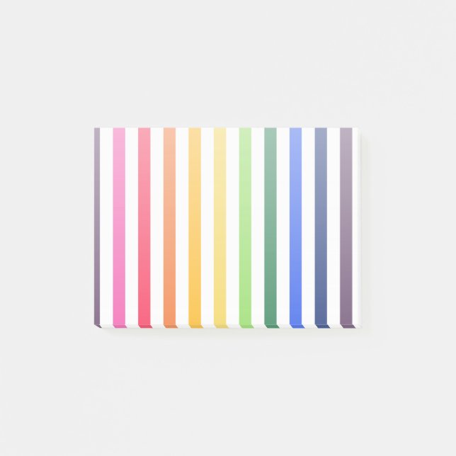 Notas Post-it® Arcoiris y rayas blancas (Anverso)