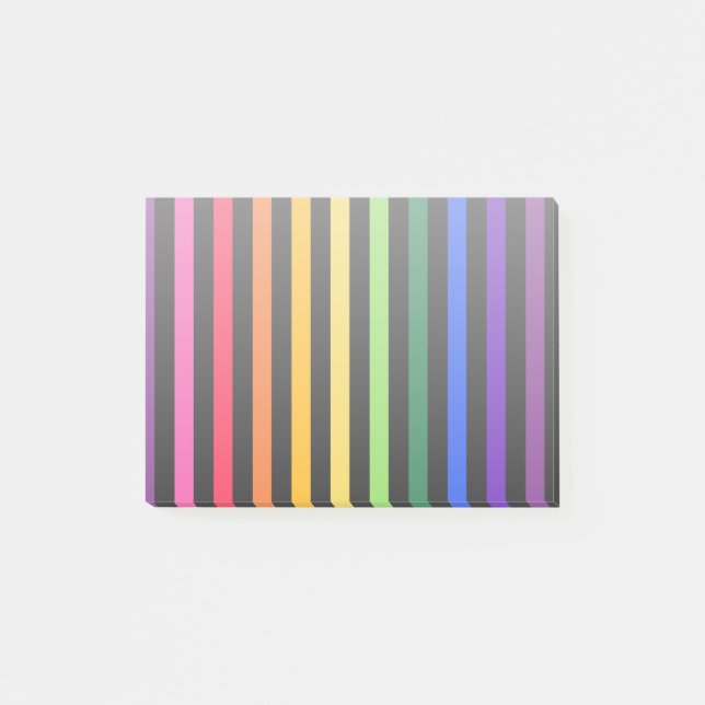 Notas Post-it® Arcoiris y rayas negras (Anverso)