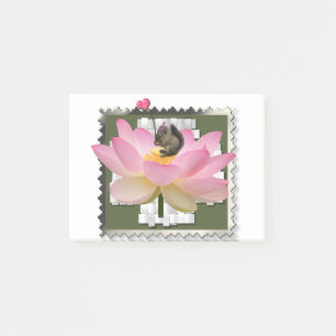 Notas Post-it® Ardilla De Bebé Adorable Marcada En 3D Sobre Flor
