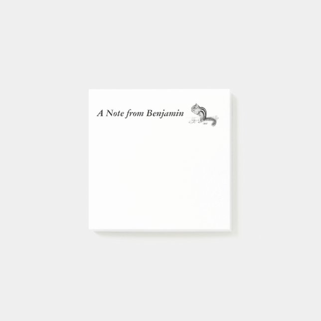Notas Post-it® Ardilla personalizable (Anverso)