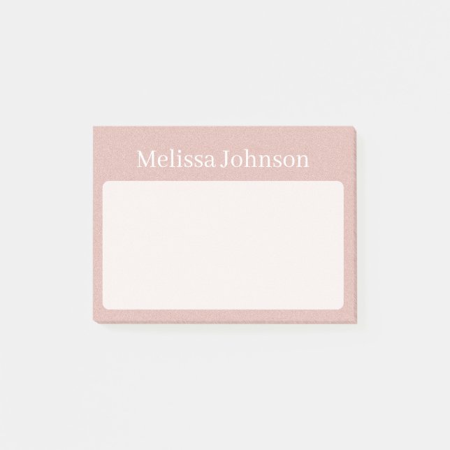 Notas Post-it® Arena rosa suave personalizada (Anverso)