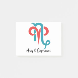 Notas Post-it® Aries y Parejas de Capricornio Astrología Zodiaca