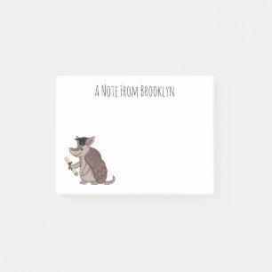 Notas Post-it® Armadillo cúbico con personalizado de tapón de gra