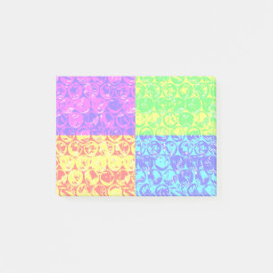 Notas Post-it® Arreglo de burbujas de arte pop arcoiris
