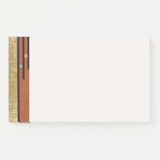 Notas Post-it® Art Deco en oro y beige (Anverso)