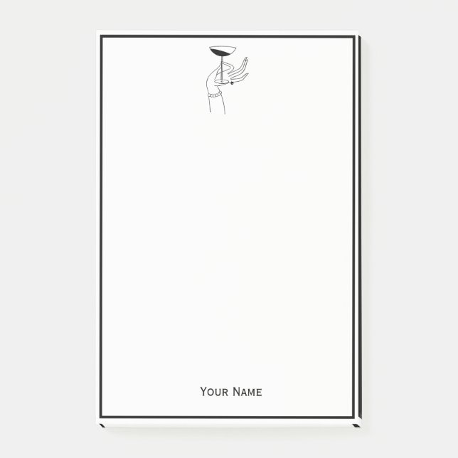 Notas Post-it® Art Deco Lady's Hand Holding Champagne Glass (Anverso)