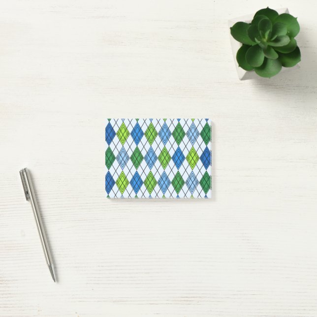 Notas Post-it® Art Deco Rain Argyle (Oficina)