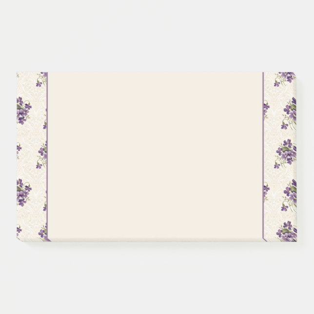 Notas Post-it® Art Nouveau Violet Floral Pattern (Anverso)