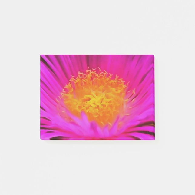 Notas Post-it® Arte artístico de flores de aster rosa magenta (Anverso)