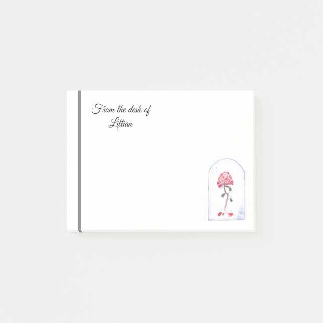 Notas Post-it® Arte color de rosa del watercolour (Anverso)