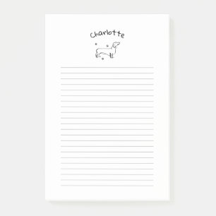 Notas Post-it® Arte Dachshund minimalista - Tu texto, tu estilo