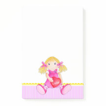 Arte de acuarela de muñecas de rag llamado post an