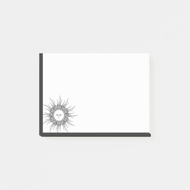 Notas Post-it® Arte de dibujo en línea Sunshin (Anverso)