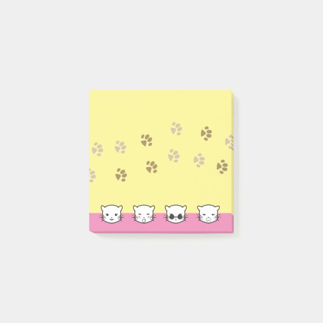Notas Post-it® Arte de Emoji de Gato 1 (Anverso)
