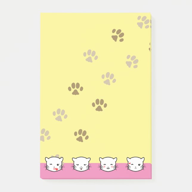 Notas Post-it® Arte de Emoji de Gato 2 (Anverso)